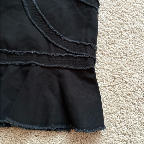 Xhilaration Skirt 90s 2000s Y2K target Raw Edge Black Ruffle Knee Length 32 - Picture 5 of 14